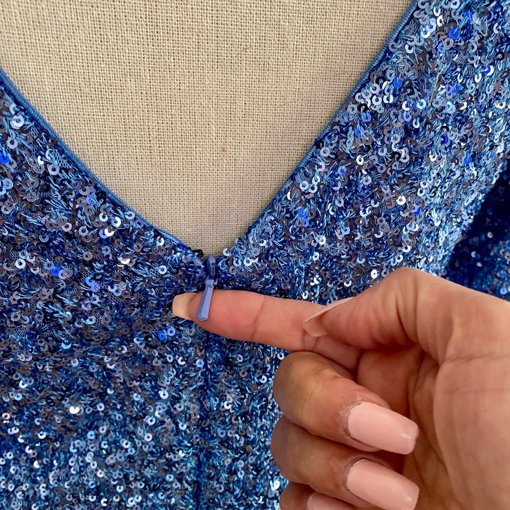 Blue sequence mini dress. - Picture 5 of 5